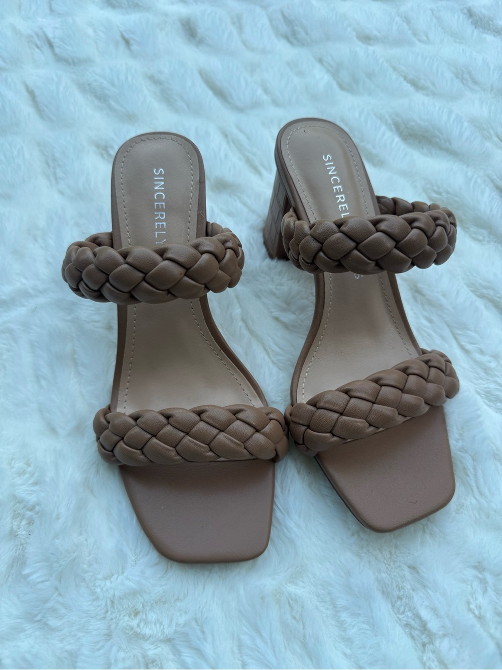 Sincerely Jules Braided Double-Strap Sandal — Tan Brown